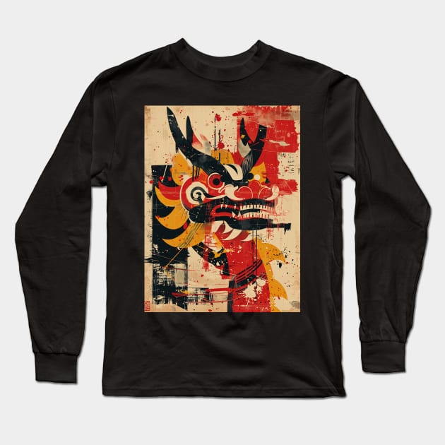 Dance of The Wooden Dragon Long Sleeve T-Shirt by bulografik